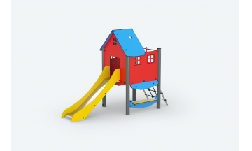 Игровой домик с лесенкой и пожарным столбом фото